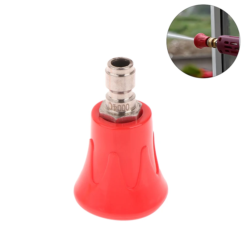 1 Piece High Pressure Water Gun Nozzle with Soft Rubber Sleeve Splash Proof Stainless Steel Car Wash Accessory