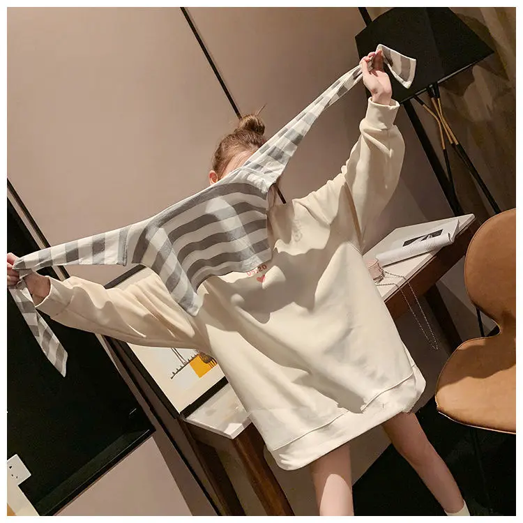 

Женские толстовки Polerones, женские топы на флисовой подкладке в евро-американском стиле в стиле пэчворк с большими карманами, высококачественный хлопок, веселые осенние мягкие