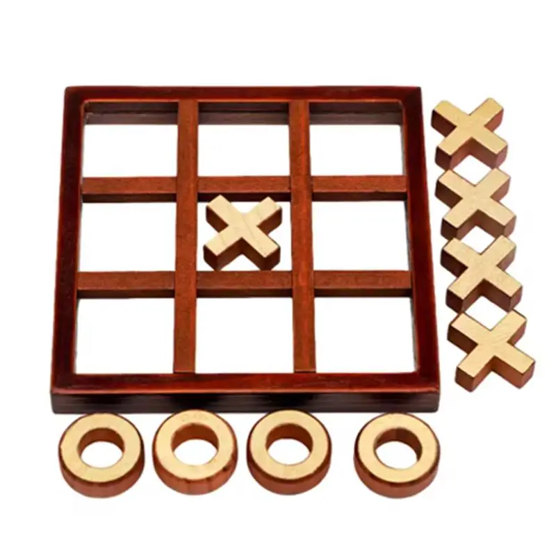 Jogo de tabuleiro de madeira tic tac toe, quebra-cabeça, brinquedos para festa, diversão familiar, entretenimento, pai, criança, interação, xadrez, melhores presentes
