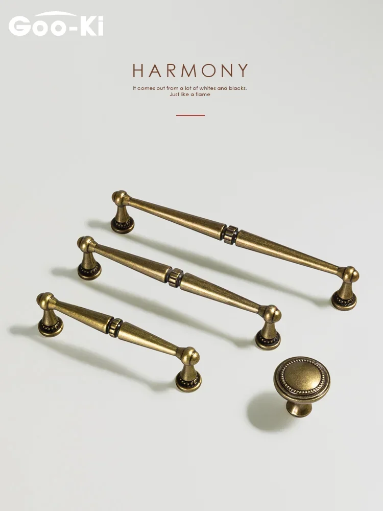 American Style Traditional Vintage Antique Brass Cabinet Handles Kitchen Cupboard Pulls Drawer Knobs for Furniture Hardware