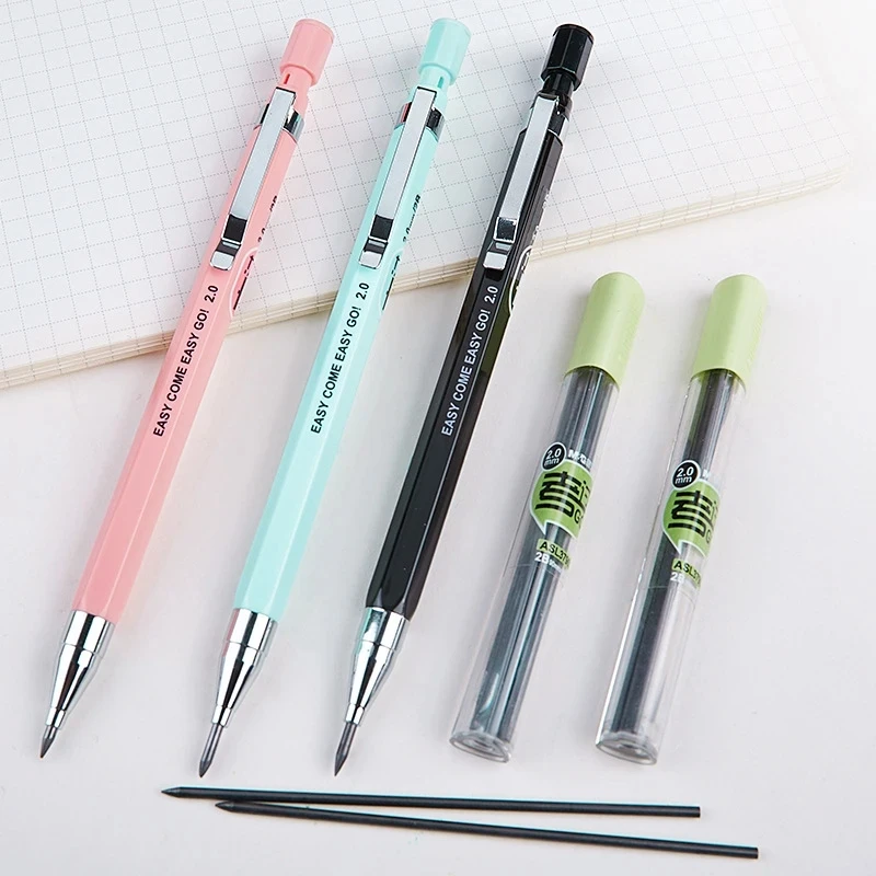 2.0mm Mechanical Pencil Drawing Painting Automatic Pencil Lead Set Students Supplies Office School Kawaii Stationery Gifts