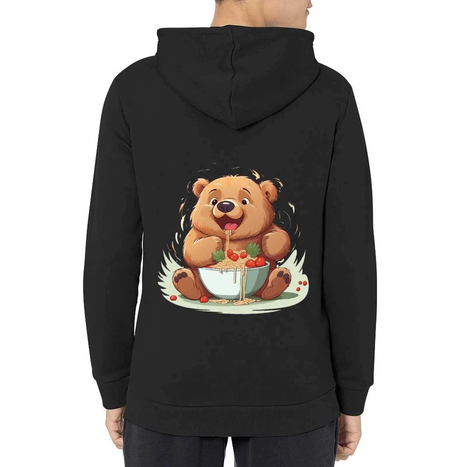 

Bear eating pasta Hoodie men clothing men's sweat-shirt mens designer clothes clothes for men new in hoodies