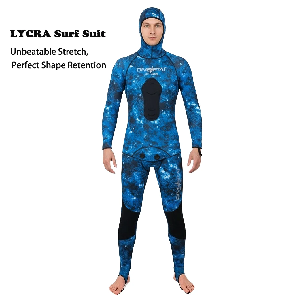 Stretch Spandex Surfing Suit Full Body Camo Rash Guard with Chest Pad Non-Slip Cuffs UPF50+  Diving Summer Wetsuit for Men