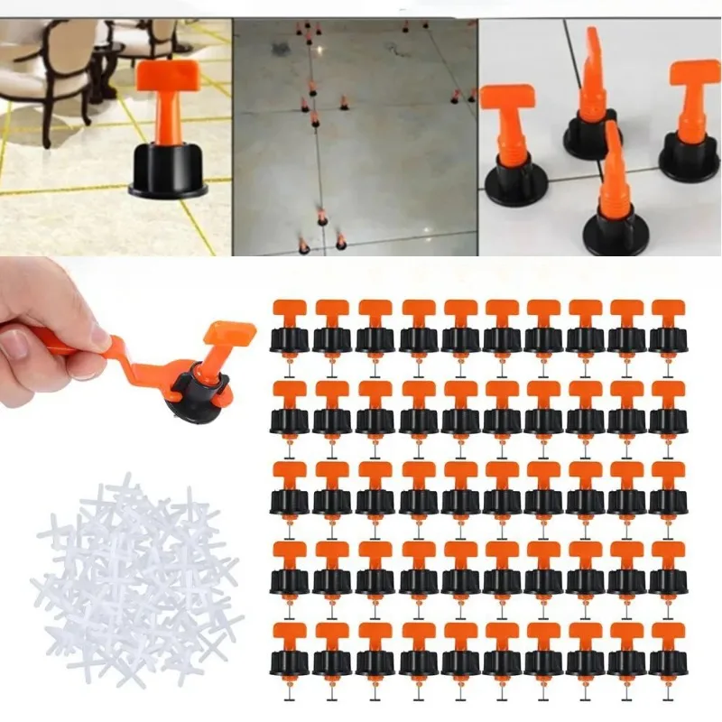 351/51pcs Reuseable Floor Tile Leveling System Clips Spacers Ceramic Leveler Kit For Tile Laying Wall Fixing Construction Tool