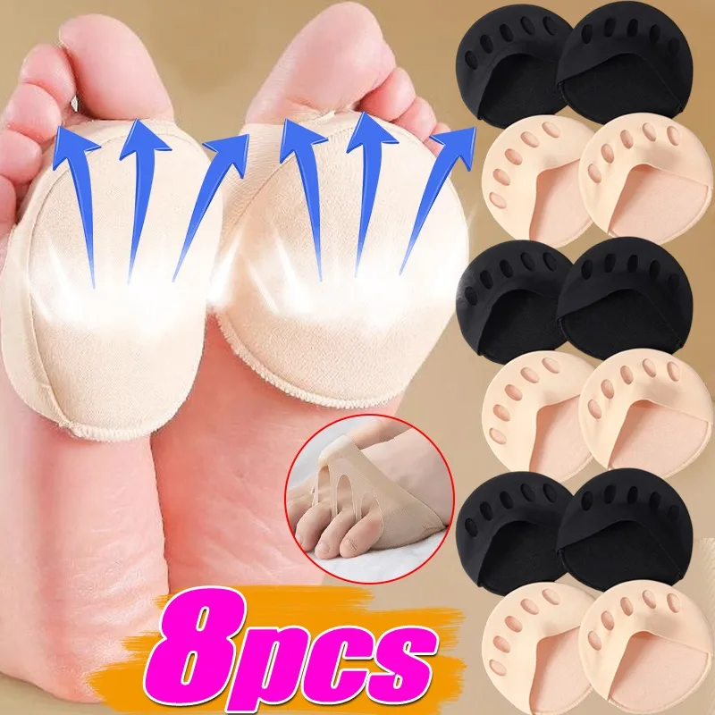 

4 пары подушечек для ног, подушечки для передней части стопы на высоком каблуке, мягкие невидимые плюсневые опоры, нескользящая и противопенная вставка, удобные стельки