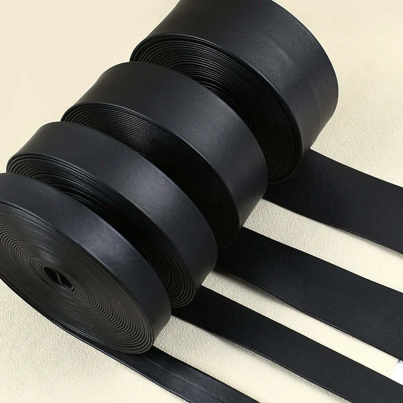 

5/10M 3-50mm Black Leather Ribbon Hemming Soft PU Lace Cord Jewelry Decoration Rope Clothes Edge Banding Sewing Webbing Tapes