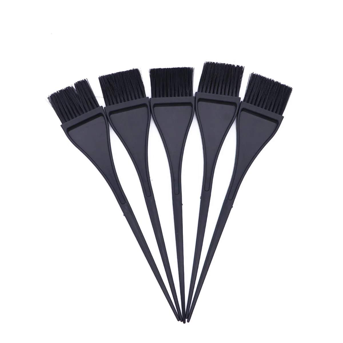 

5Pcs Black Hair Dye Brush Plastic Handle Professional Salon Home Use Hair Tint Applicator for Coloring Treatment Keratin