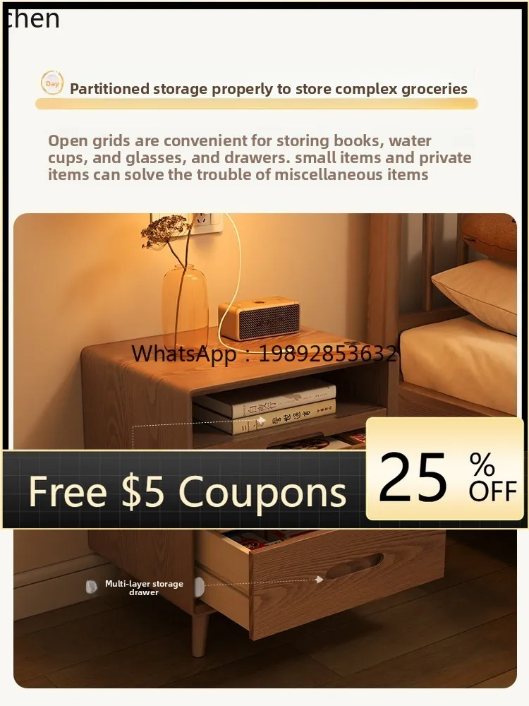 

WW bedside table modern simple bedroom small simple Internet celebrity new small size bedside table