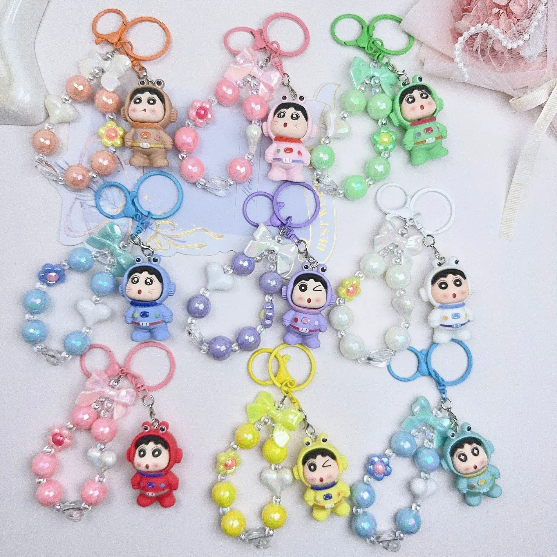 

Creative Crayon Shin-chan Keychain Flocking Keyring Backpack Hanging Pendant Phone Charms Birthday Holiday Gift