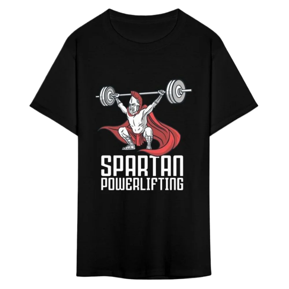 Spartan Powerlifting Gym Fitness T-Shirt 100% Cotton O-Neck Short Sleeve Summer Casual Mens T-shirt Size S-3XL