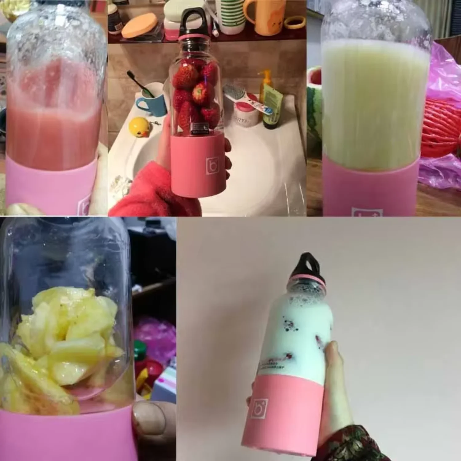 Exprimidor de alta calidad, licuadora de batidos portátil, Mini licuadoras, prensa inalámbrica USB, taza exprimidora Manual de carga