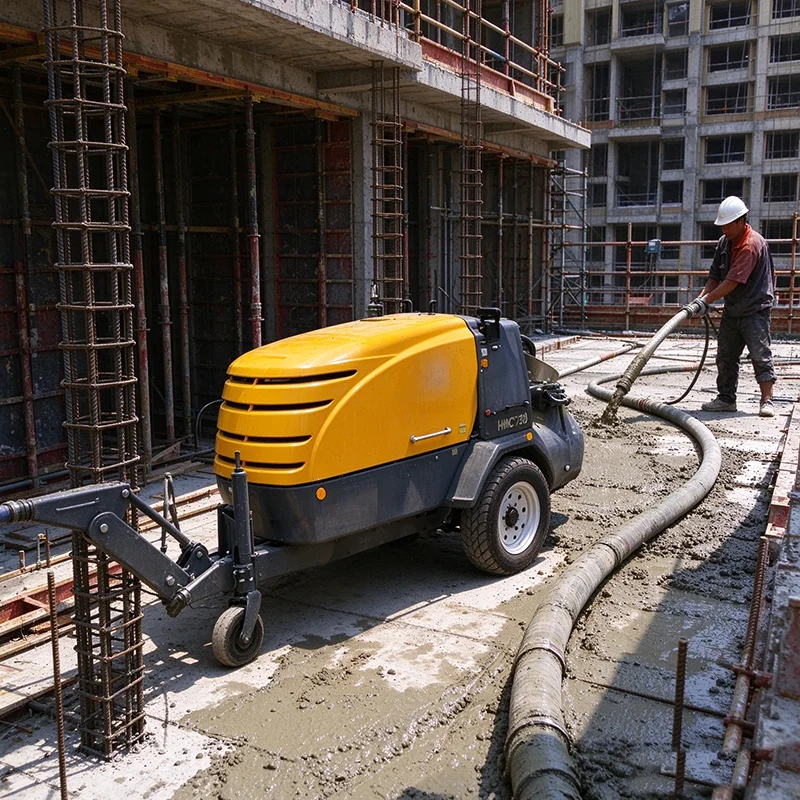 Construction Mortar Transfer Pump Semi-Dry Screed Pump Integrated Mixer Sand Cement Screed Machine