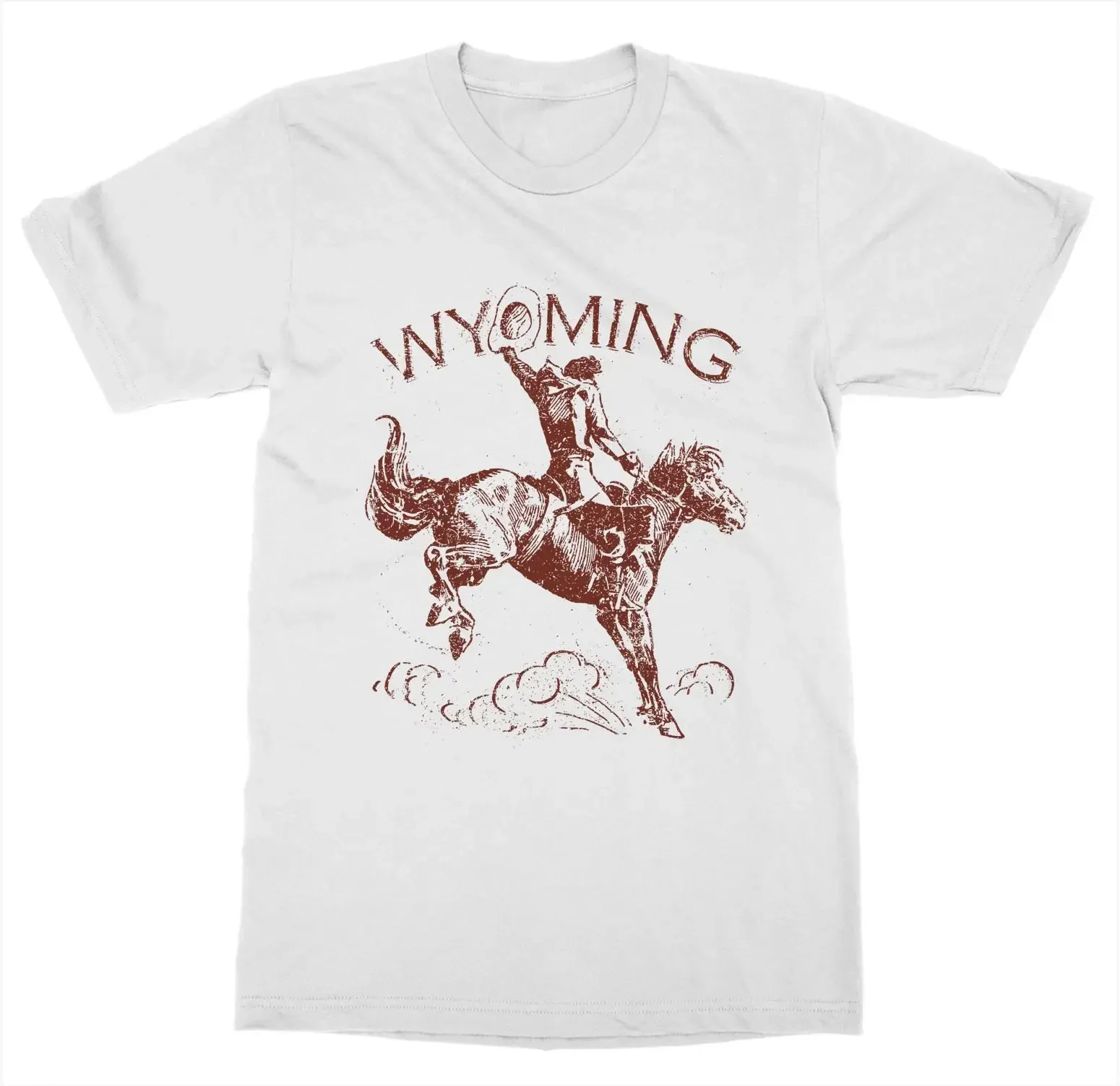 America Patriot Capital Wyoming Cowboy T-Shirt. Summer Cotton Short Sleeve O-Neck Mens T Shirt New S-3XL