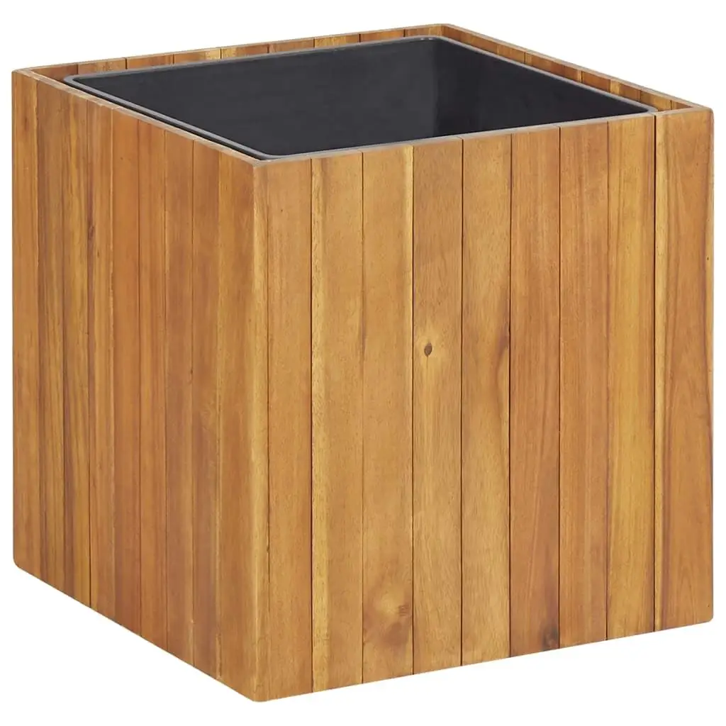 17.1x17.1x17.3 Acacia Wood Garden Raised Bed Planter Box - Durable Outdoor Planting Solution