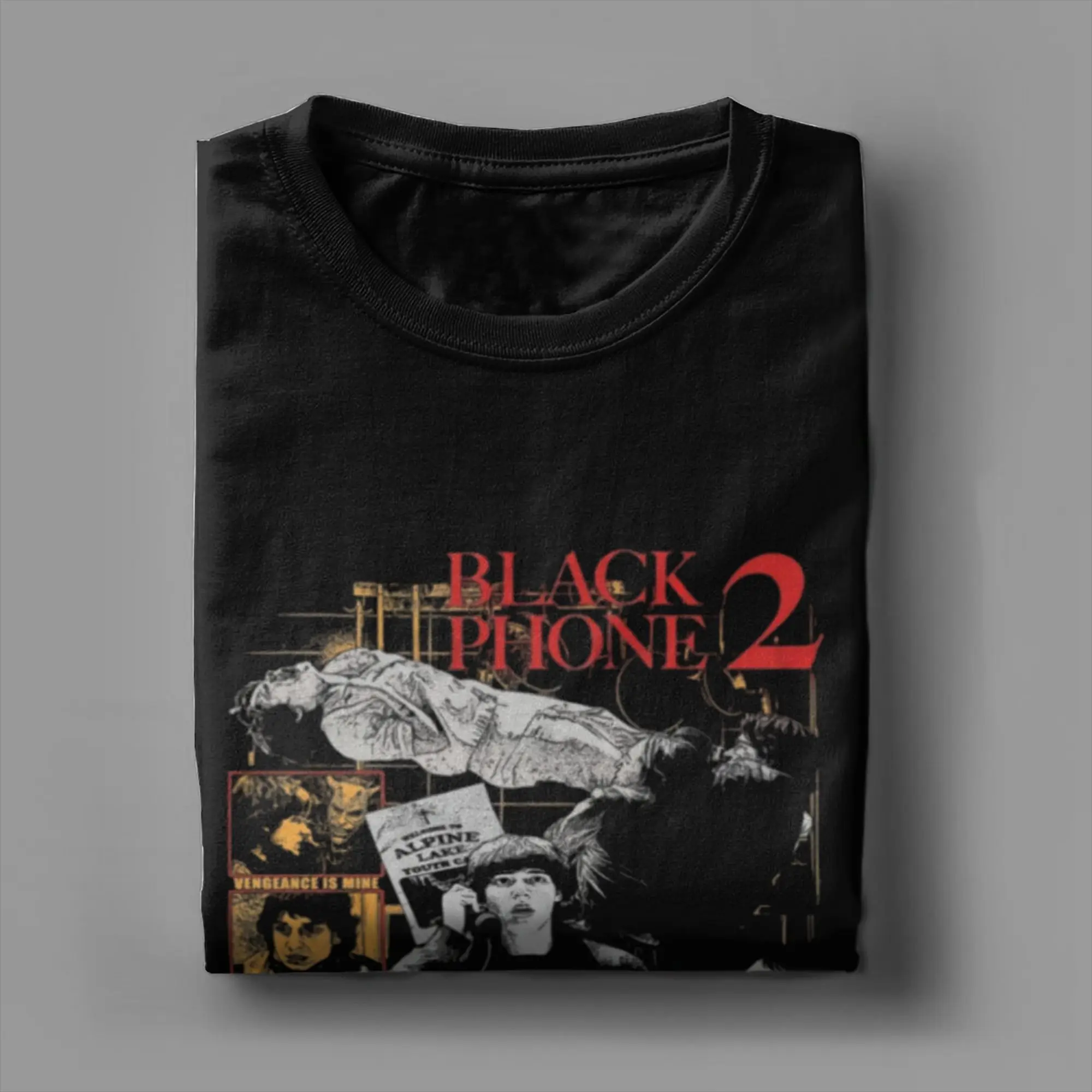 خمر الهاتف الأسود 2 فيلم تي شيرت للرجال س الرقبة 100% القطن تي شيرت قصير الأكمام تي شيرت حجم كبير الملابس