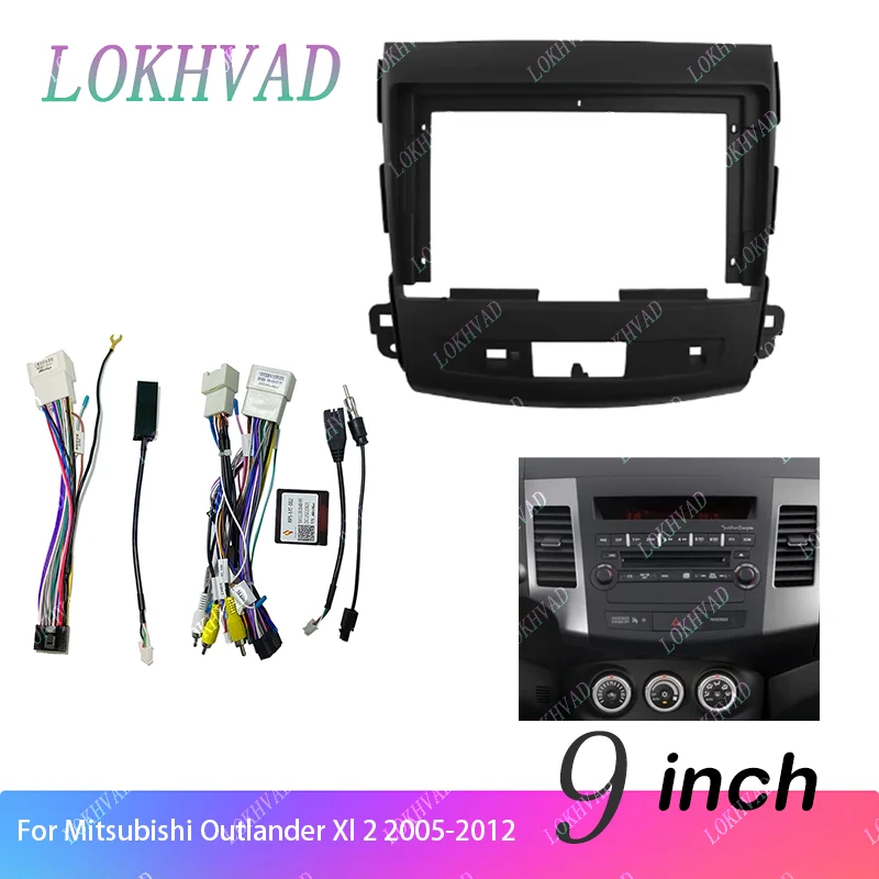 9 inch Android Car Radio frame for Mitsubishi Outlander Xl 2 2005-2012 For Citroen C-Crosser 2007-2013 2din Stereo GPS Fascia#93