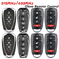 315MHz/433MHz Clone Remote Control Replacement Remote Control Duplicator 4 Keys Key Duplicator for Electric Car/Garage Door
