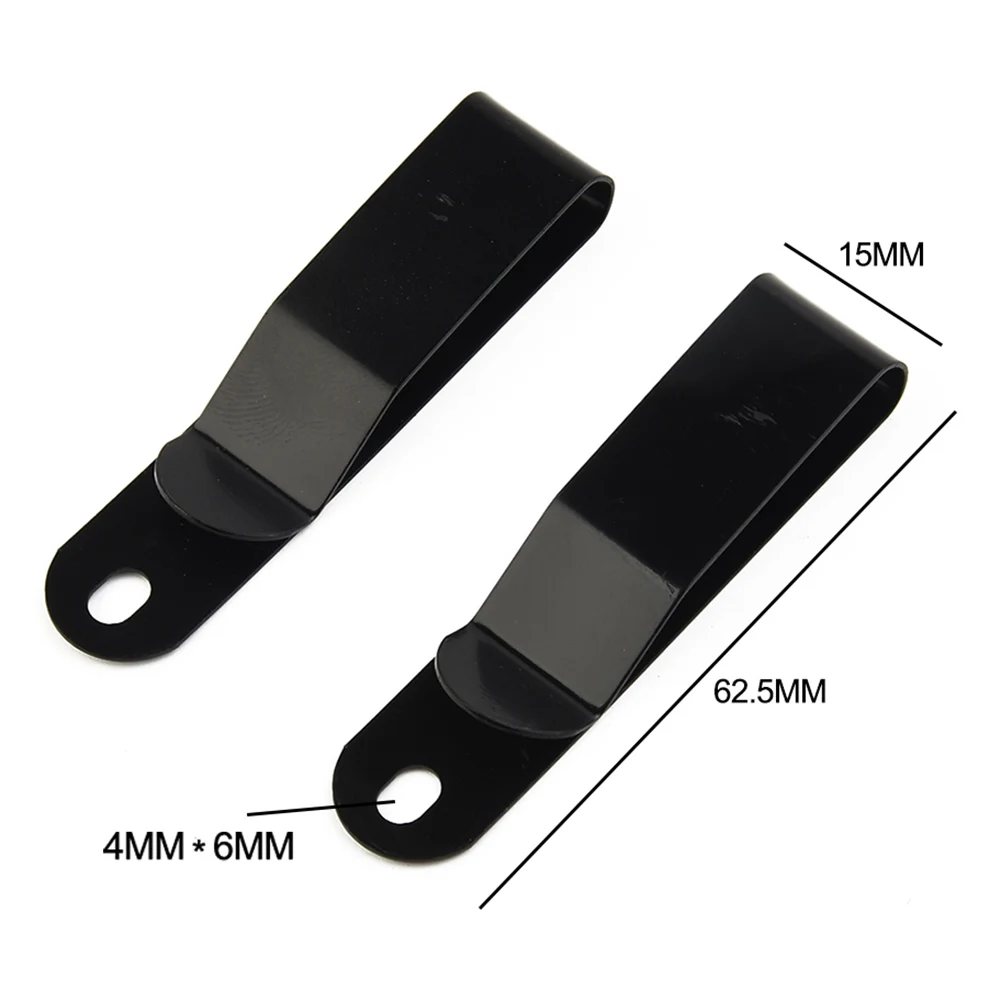 Brand New Steel Belt Clip Sheath Holster 62.5*15mm Electroplating Matte Black Manganese Small Tools Stainless Steel