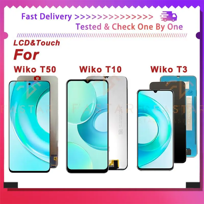 Oryginał dla Wiko T10 T3 T50 LCD i wyświetlacz dotykowy Digitizer Wymiana ekranu telefonu V673 P861 Wiko T3 T10 T50 lcd