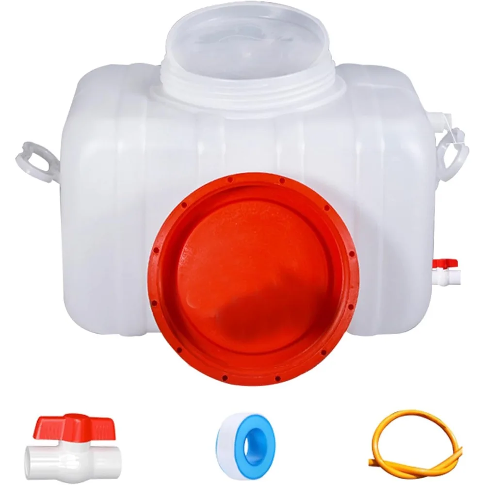 Water Storage Container with 3M Water Pipe, Portable Plastic Carrier Large Capacity Tank Thick Water Dispe