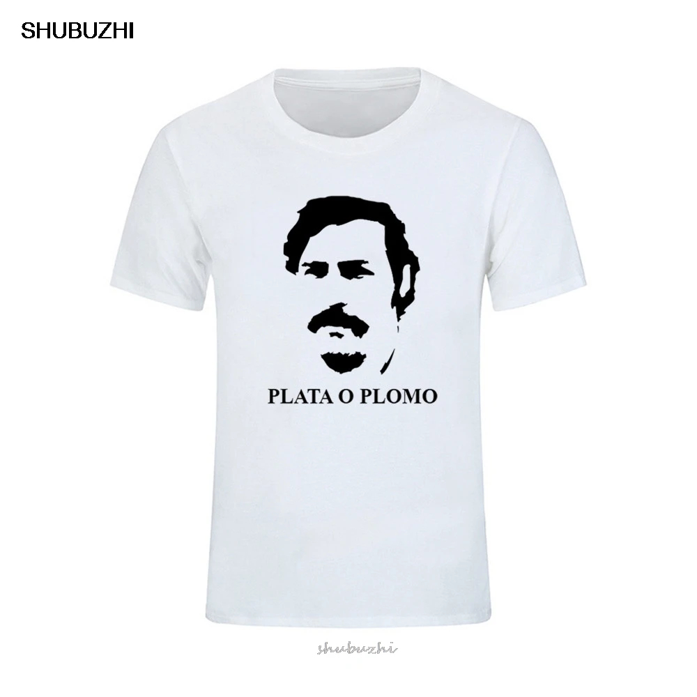 Men T Shirts Plata O Plomo Pablo Escobar Silver Lead Hip Hop Newest Summer Black White T-shirt Short Sleeve Tee Tops Tshirt