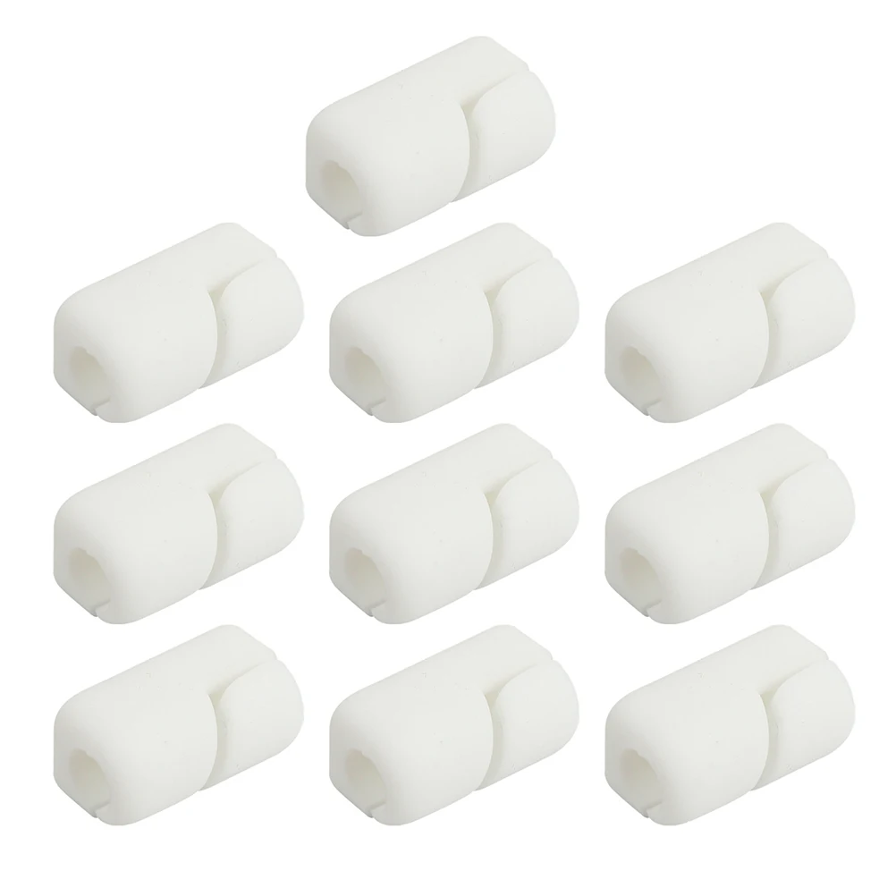 

10pcs Cable Holders Cord Organizer Silicone Clip White Space Saving for USB Ethernet Phone Cords Clips Desk Accessory