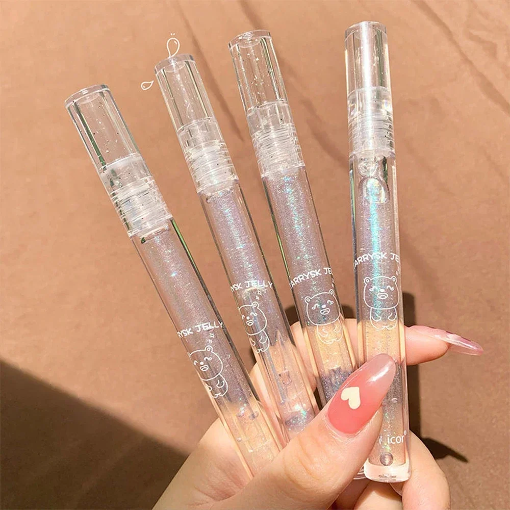 High Glossy Transparent Lip Gloss Lasting Moisturizing Nourishing Shiny Crystal Jelly Lipstick Reduce Lip Lines Makeup Cosmetics