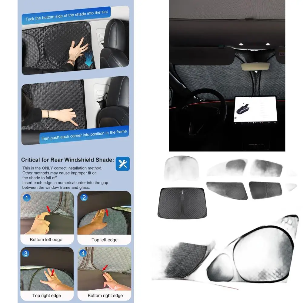 

Upgraded 8PCS Window Shade Covers for Model Y - Thicker 5-Layer Material, Sun Darker, Privacy Shade Accessories