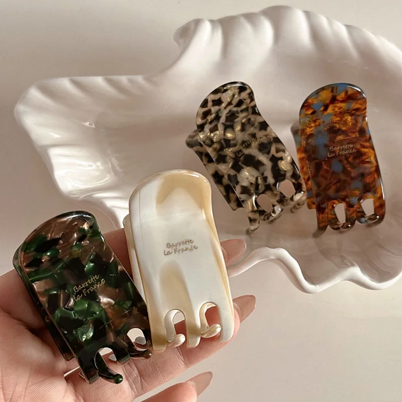 

Новая узкая заколка-краб для высоких хвостов с ацетатным покрытием, нежная заколка-диск, заколка-краб для волос, аксессуары для волос