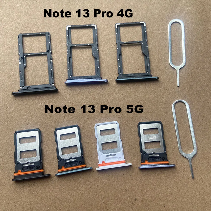 New For Xiaomi Redmi Note 13 Pro 4G 5G Sim Card Tray Slot Holder Socket Adapter Connector Repair Parts Replacement