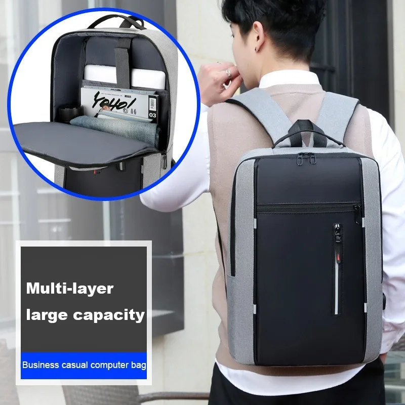 

Man Travel Backpack Laptop Backpack with Charging Port Oxford Cloth Backpack Casual Daypacks Large Capacity Backpack