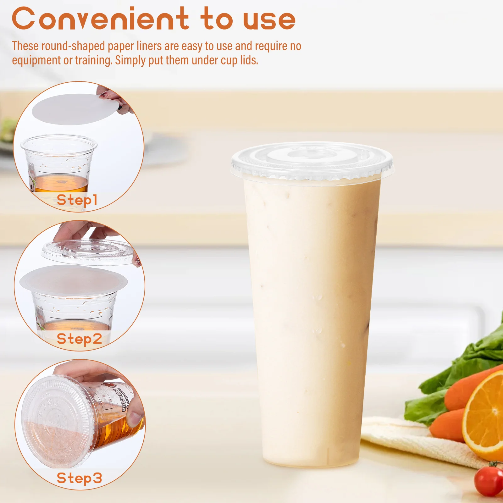 

50pcs Spill Sealing Paper Paper Cup Covers Leak Proof Film Round Beverage Cup Films 11cm Restaurant