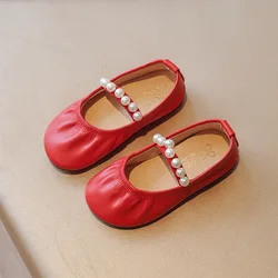 Zapatos ostentosos a la moda para niñas, zapatos de cristal de princesa pequeña para fiesta de boda, rojo, negro, beige, zapatos de actuación de baile para niños