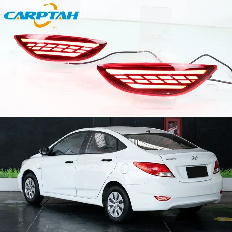 

Car LED Rear Bumper Lamps For Hyundai Accent Sedan 2012 - 2016 Brake Light Turn Signal Backup Reflector Lamp Taillights Fog lamp