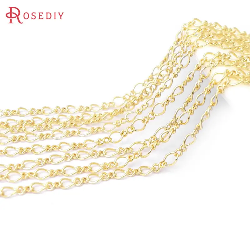18K Gold Color Figaro Chains Necklace Chains High Quality Diy Accessories Jewellery Making Materials Rosediy Official Store