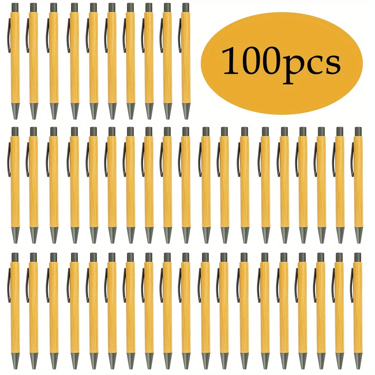 100 stks/partij Bamboe Hout Balpen 1.0mm Tip Blauw Zwarte Inkt Kantoor School Schrijven Briefpapier Business Handtekening Balpennen