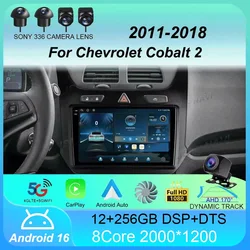 Car Radio Android 15 Carplay for Chevrolet Cobalt 2 2011-2018 Multimedia Video Player WIFI+4G GPS 2Din DVD Head Unit Stereo QLED