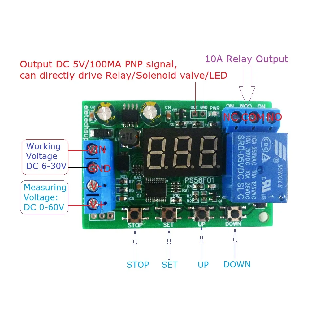 Stejnosměrný 12V 24V 36V 48V 10A olověných baterie upy DIY modul nabíječka vykladače auto ovládání spínač deska podpětí overvoltage