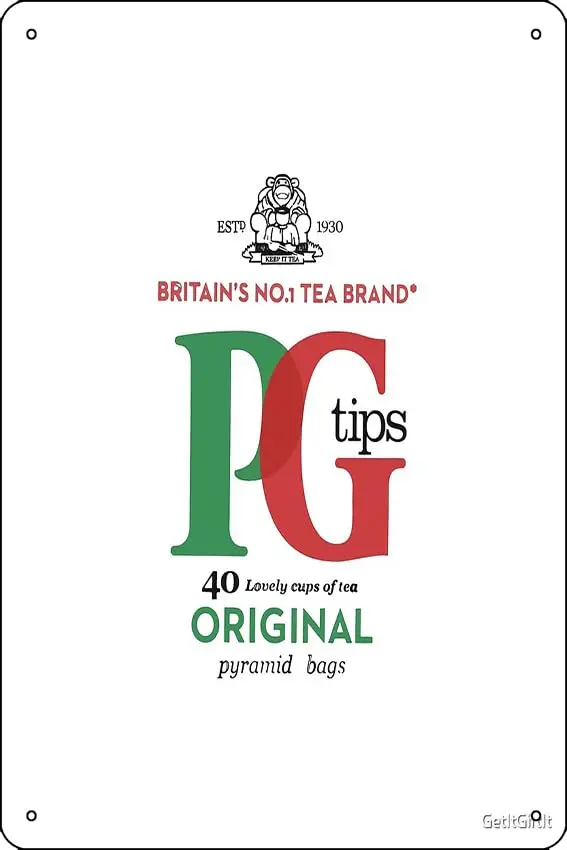 PG Tips British Tea Box design Poster Metal Sign Decor - 8 x 12inch Bar Pub Garage Man Cave Wall Art