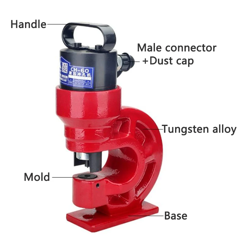 

Hydraulic Punching machine Angle iron Channel steel Puncher CH-60/60L Copper bar Punching Electric Holes Opening machine