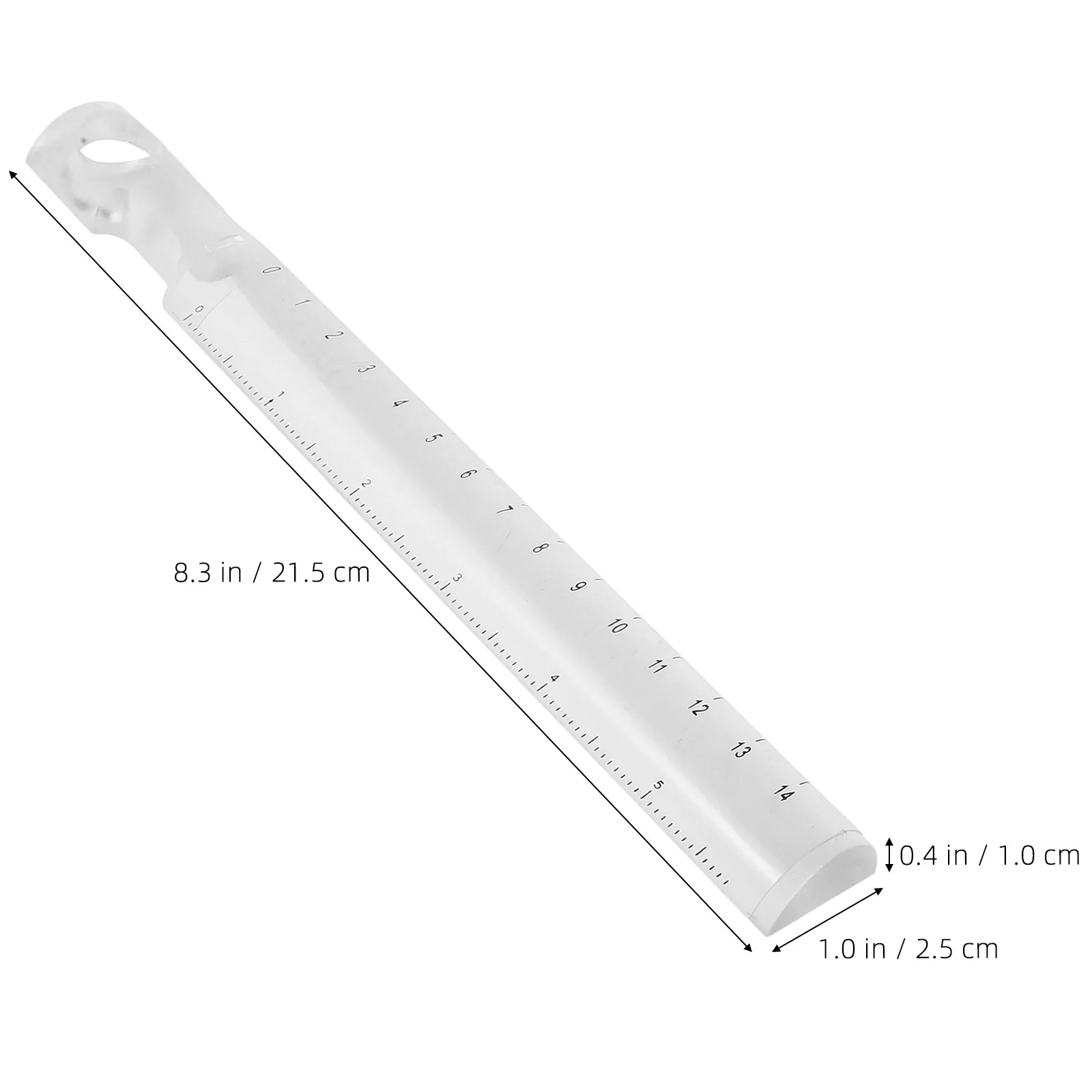 Lightweight Plastic Magnifier Ruler with 2X Magnifying Bar Clear Centimetre Scale Straight Ruler Measuring Tool for Drafting