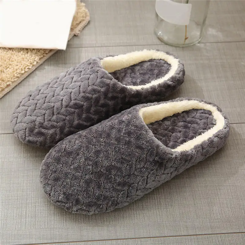 

Indoor Cotton Slippers Soft Sole Silent Slippers Women Men Anti Slip Wooden Floor Home Cotton Shoes Comfortable Winter Unisex