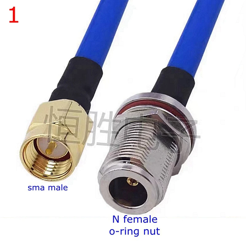 RG402 Coax Cable L16 N To SMA Male Female Connector SMA To N Right Angle Crimp for RG402 High Frequency 0.141 Blue 50ohm RG141