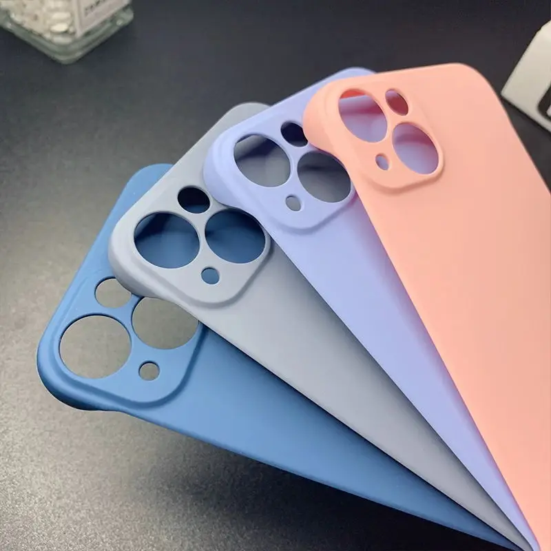 Ultra thin Frameless Candy Color Phone Case For iPhone 16 Pro Max 15 14 13 12 11 X XR XS 7 8 Plus SE Hard PC Shockproof Cover