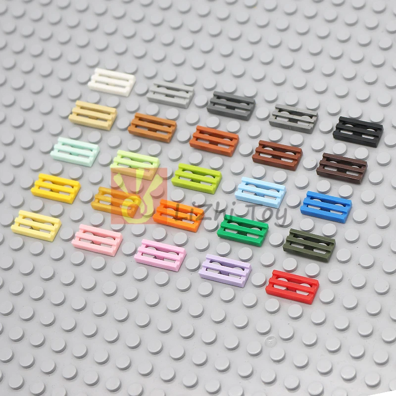 50pcs MOC High-tech Thick Building Blocks 2412 Tile Modified 1x2 Grille Groove Parts Compatibile Creative Bricks Plate Toys