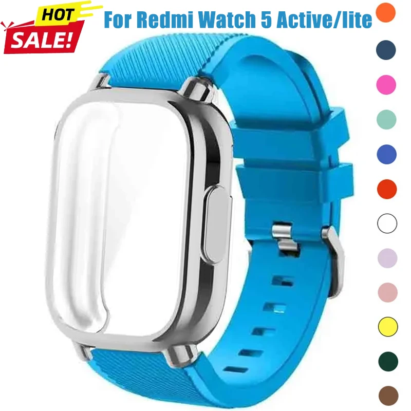 Case+silicone Strap for Redmi Watch 5 Active/lite TPU Screen Protector Cover for Redmi Watch 5 Active Band Sports Soft Wristband