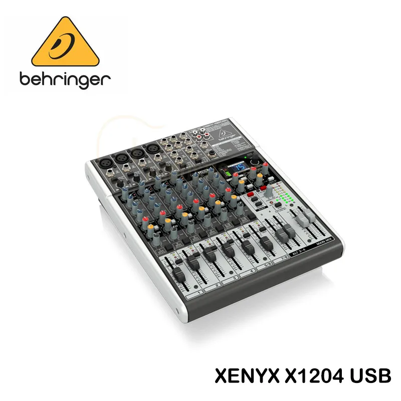 Behringer Xenyx X1204 USB Premium 12-Input 2/2-Bus Mixer 24-Bit Multi-FX Processor and USB/Audio Interface