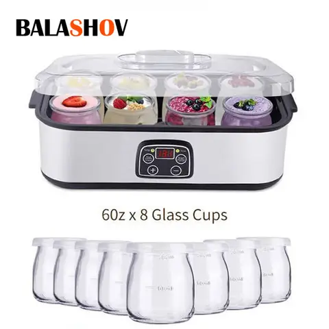 Automatic Yogurt Machine Treats Homemade Yogurt Professional Ice Cream Pudding Maker with 8 Yogurt Jar 110V /220V