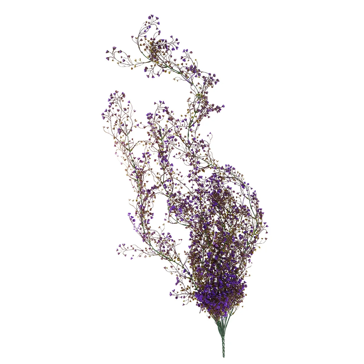 

1pc Artificial Golden Bell Willow Fake Green Vine Purple Foliage Hanging Basket Decor For Home Wall Indoor Garden Plastic