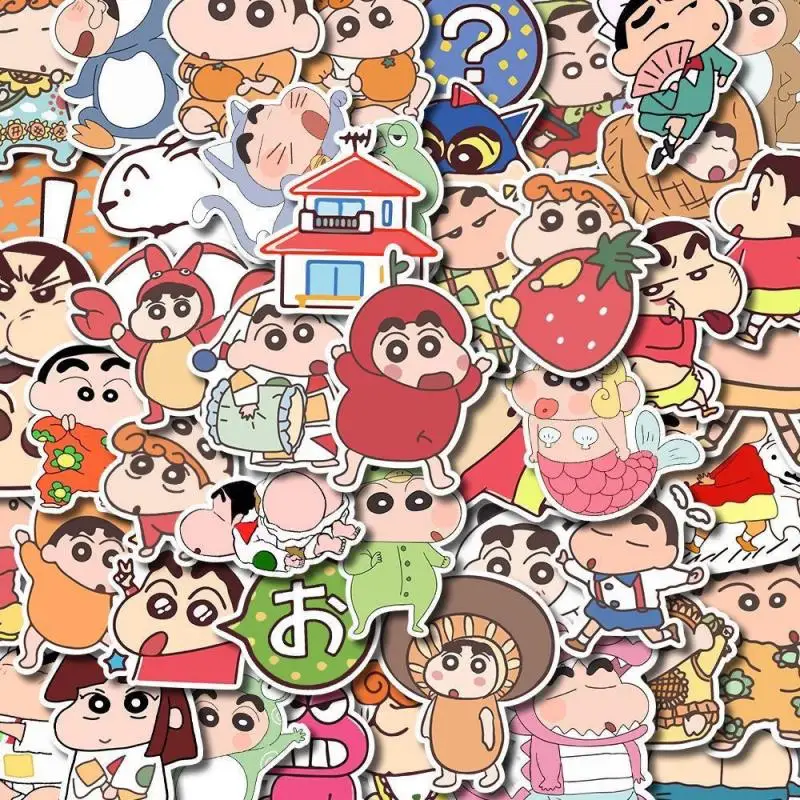 

Bandai Kawaii Crayon Shin Chan Stickers Anime Cute Cartoon Decorative Stickers Mobile Phones Tablets Luggage Handbag Waterproof